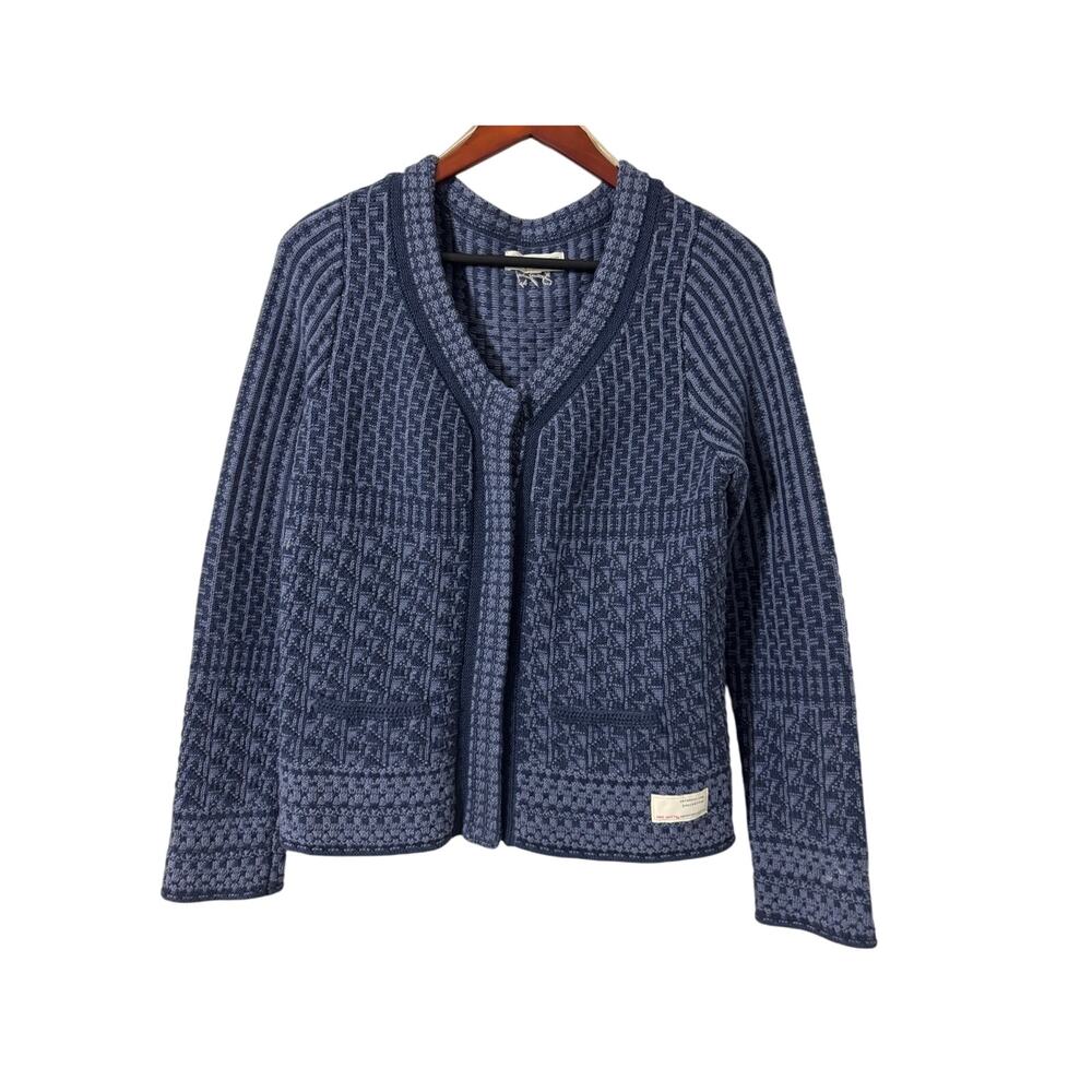 Odd‎ Molly Blue V-Neck Snap Front Knit Cardigan Size 1 US Small/ 6